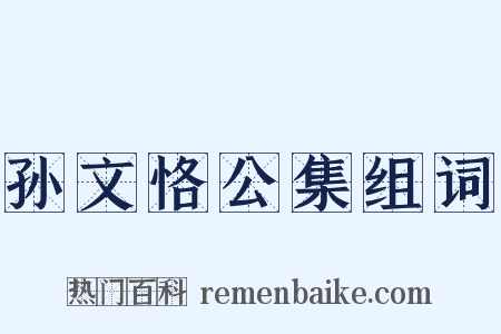 孙文恪公集组词是什么意思的图片